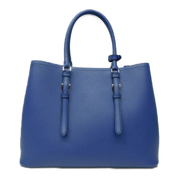 Prada Red Triangle Leather Tote Saffiano Blue Bag 2WAY - Picture 1 of 15